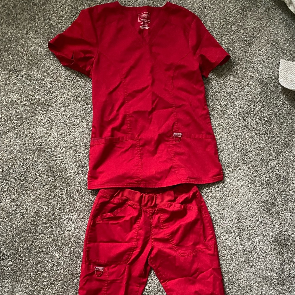 Cherokee XS P Red scrubs